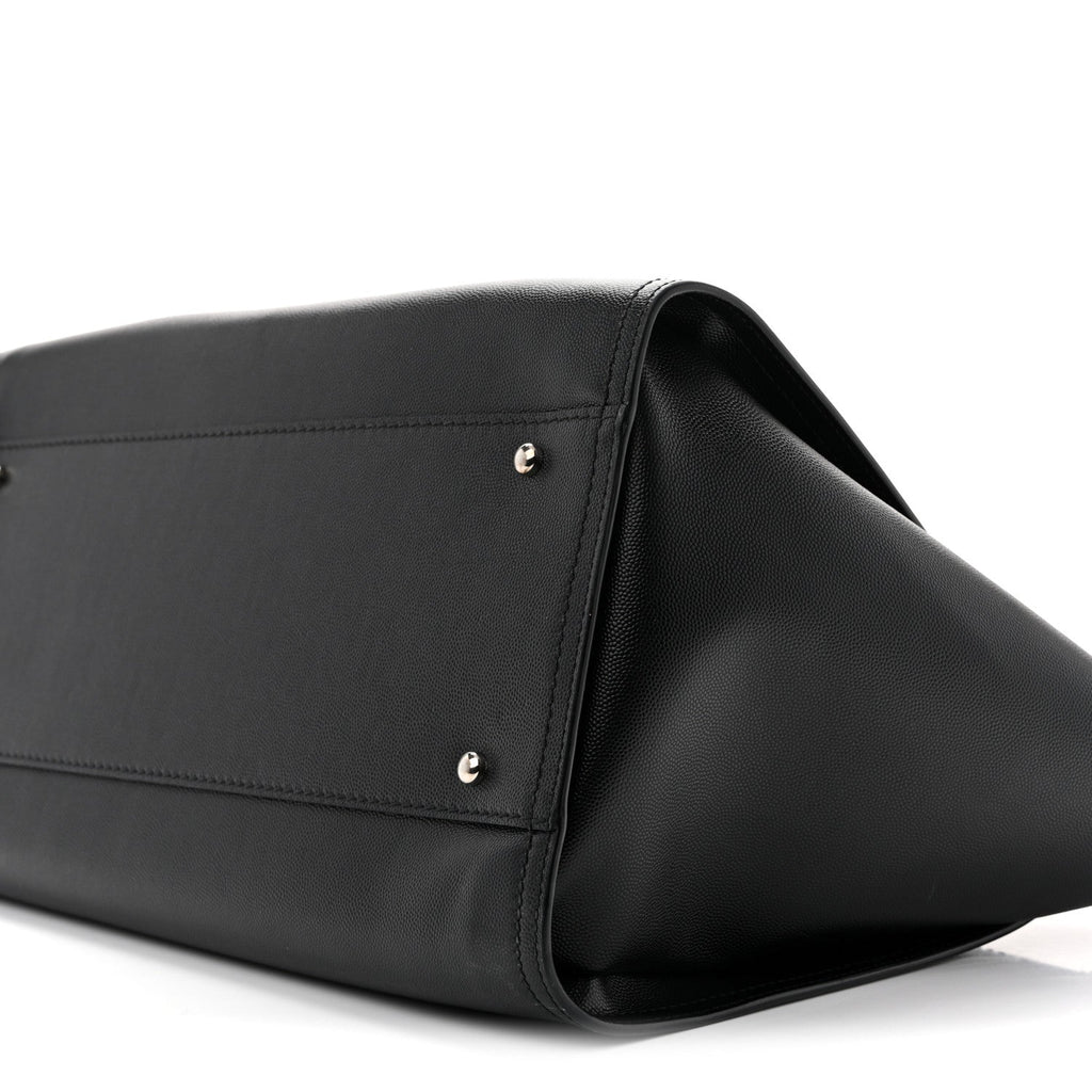 Caviar Medium Studded Deauville Tote Black
