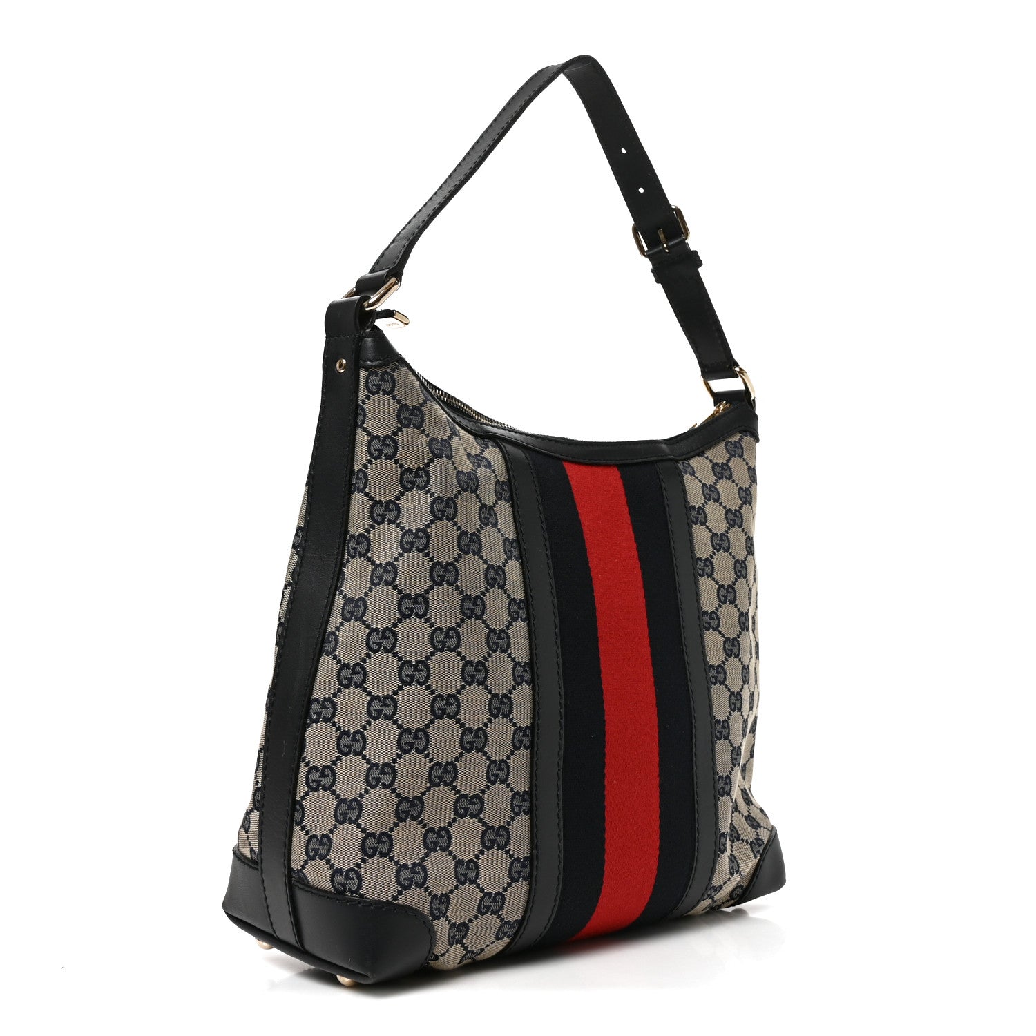 Monogram Vintage Web Medium Hobo Navy