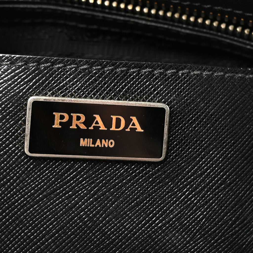 Saffiano Large Galleria Double Zip Tote Black