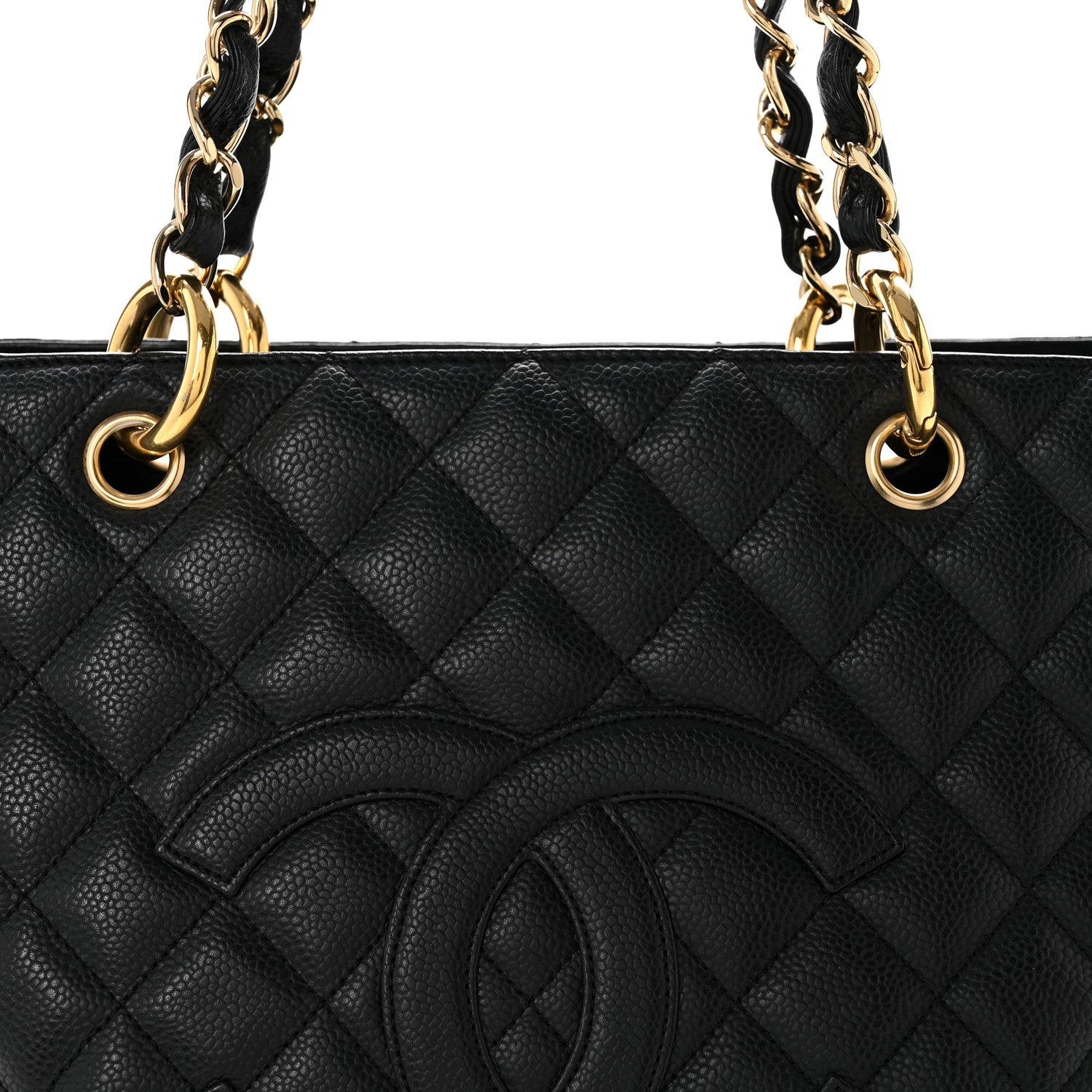 Caviar Quilted Grand Shopping Tote GST Black