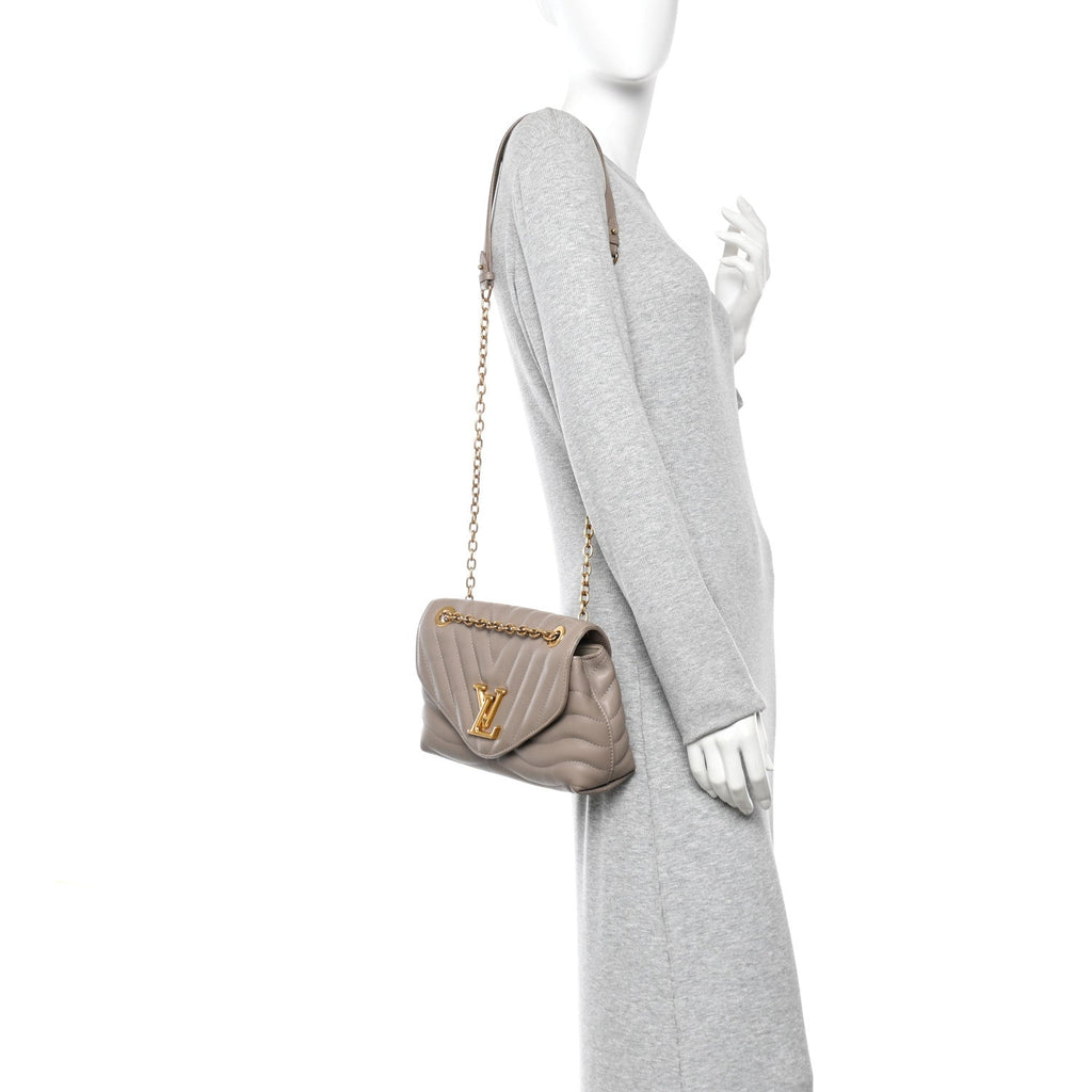 Calfskin LV New Wave Chain Bag Taupe