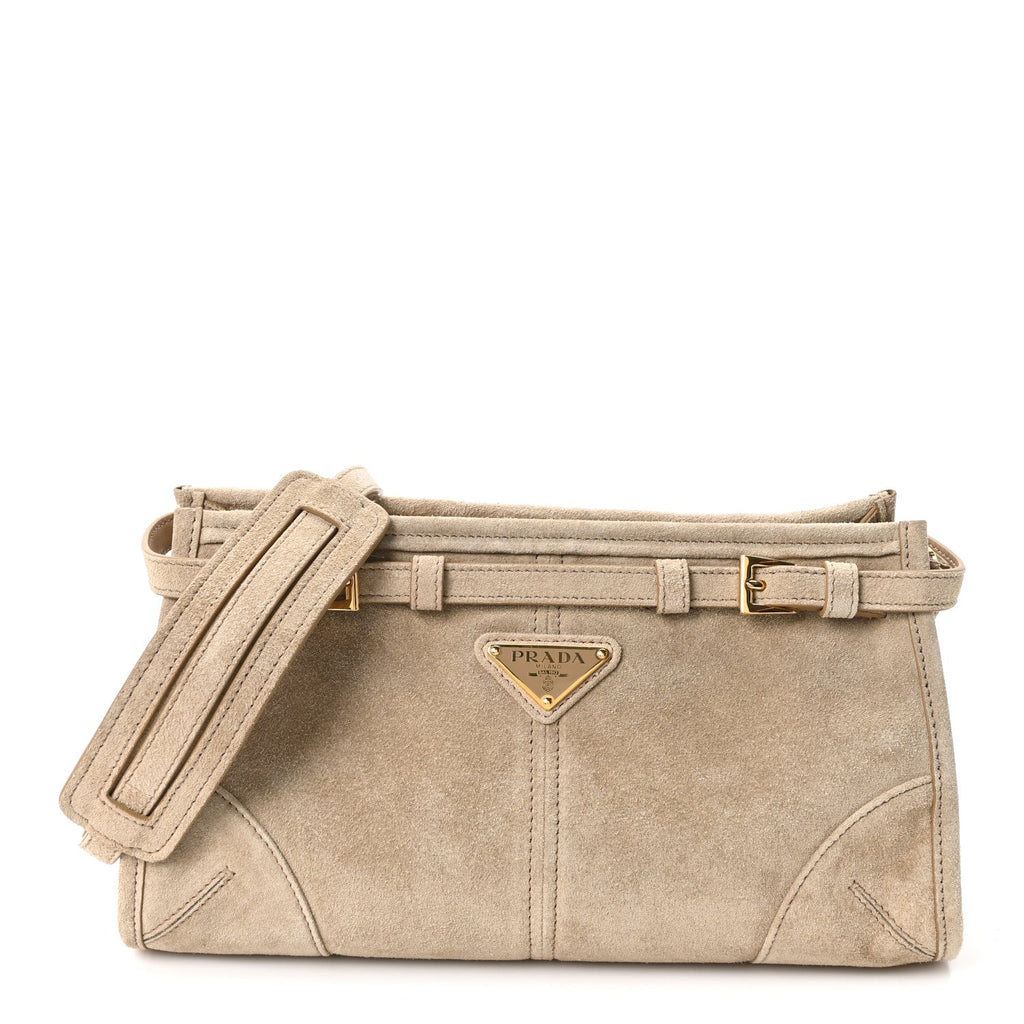 Scamosciato Triangle Small Bonnie Shoulder Bag Deserto