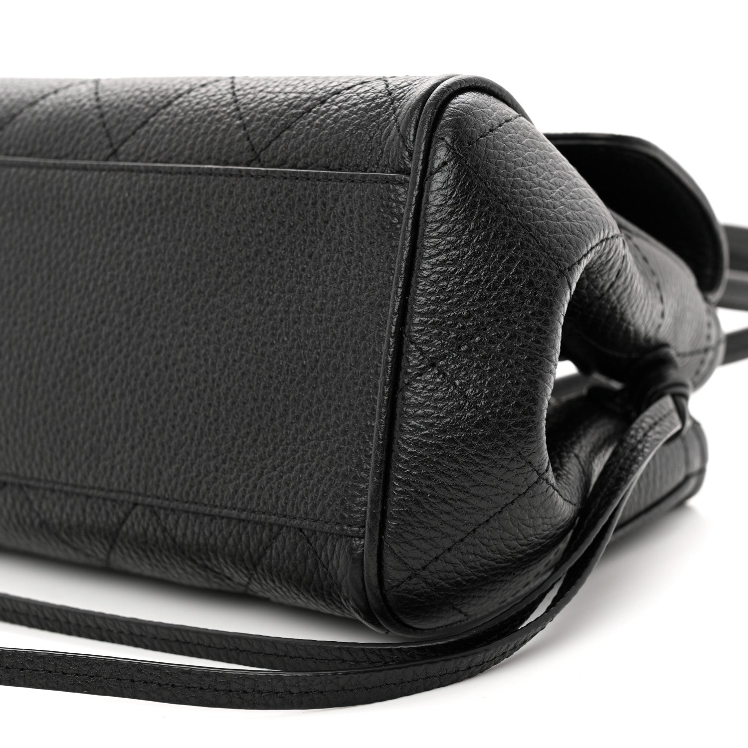 Grained Calfskin Urban Essentials Small Shopping Bag Black