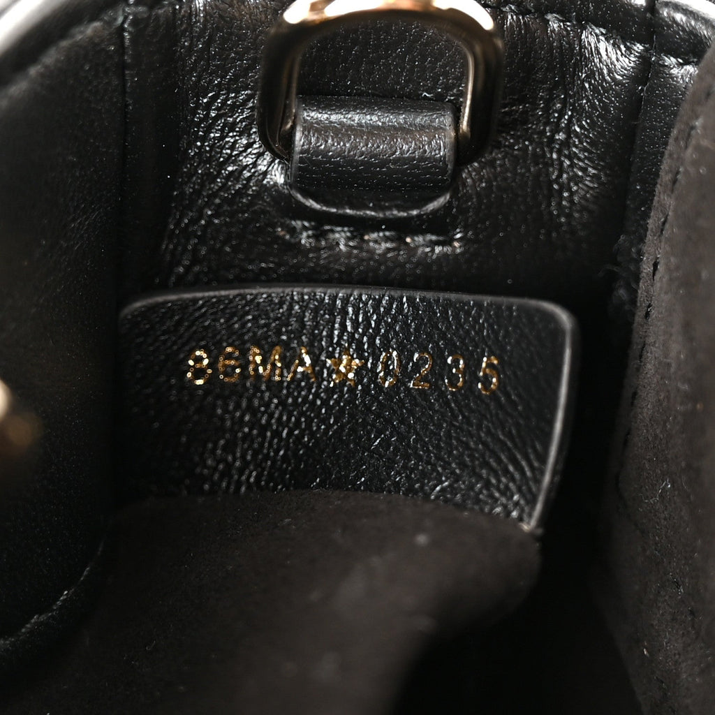 Patent Lambskin Cannage Micro Lady D-Joy Black