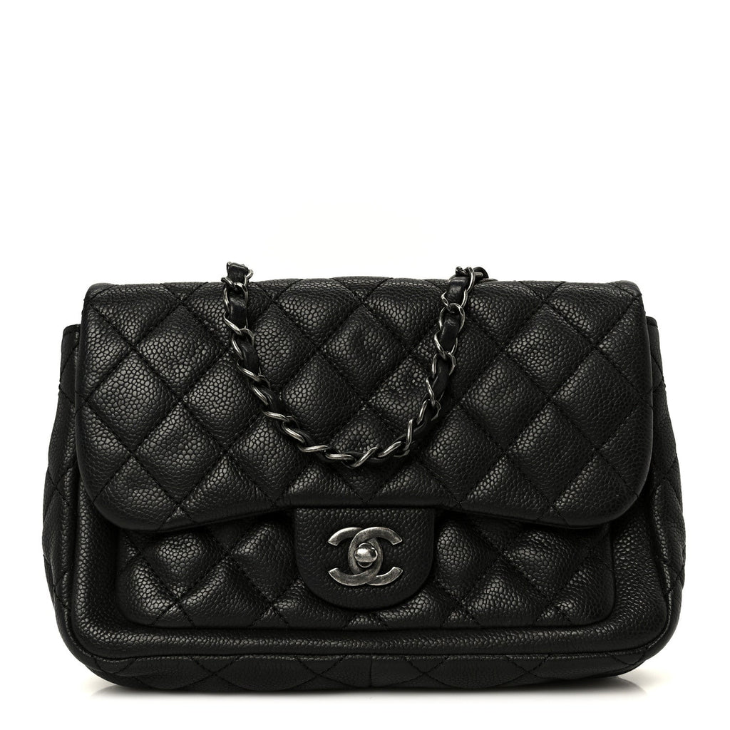 Caviar Quilted Medium Now and Forever Flap Black