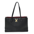 Grained Calfskin Lockme Shopper Black
