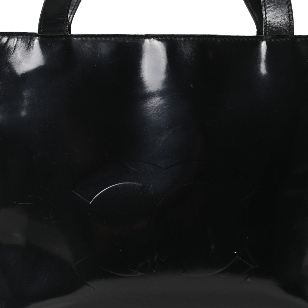 Patent CC Shopper Tote Black