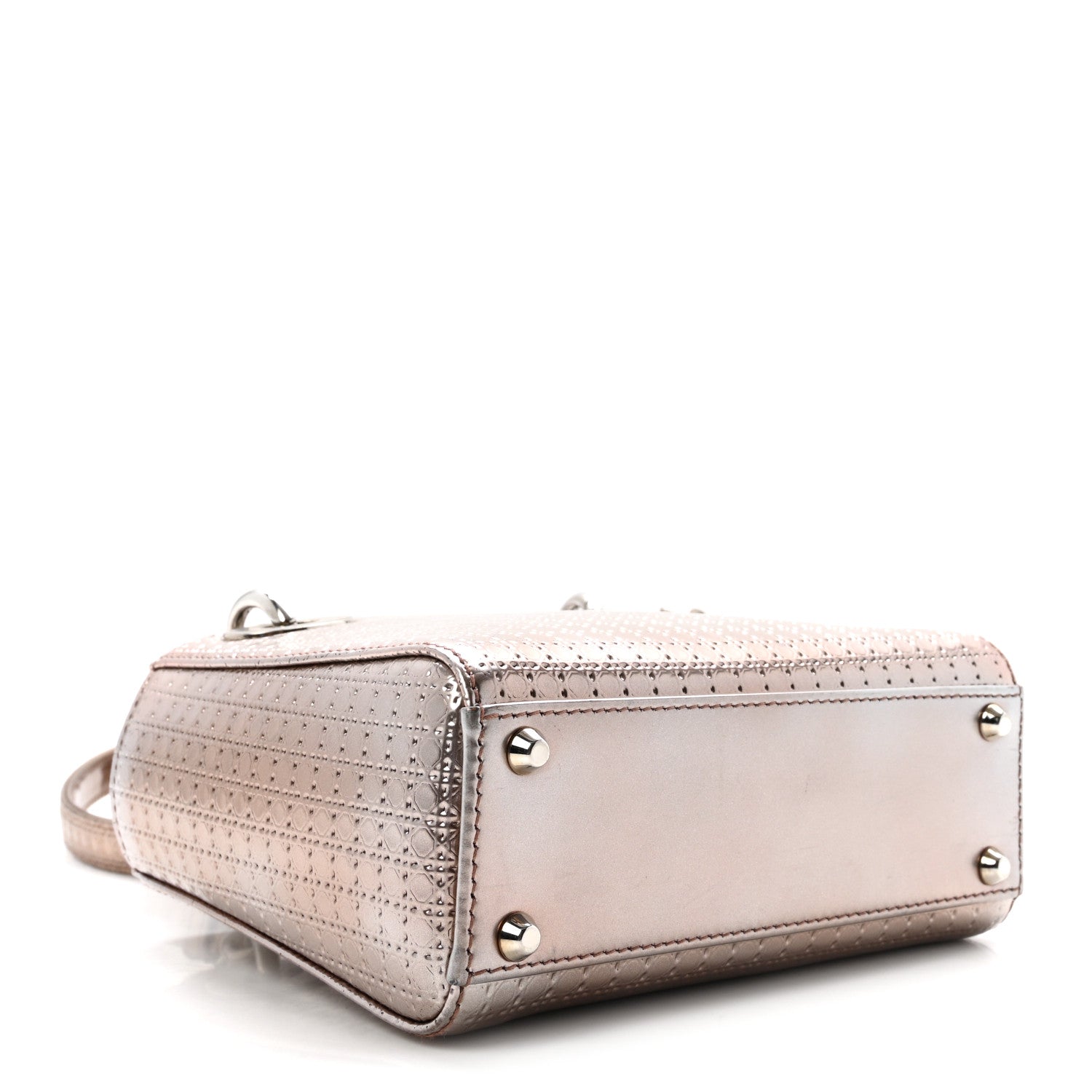 Metallic Patent Micro-Cannage Mini Lady Dior  Hyper Pink
