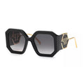 Philipp Plein Sunglasses Square Full Rim, Black Frame and Grey Gradient Lens SPP0670700