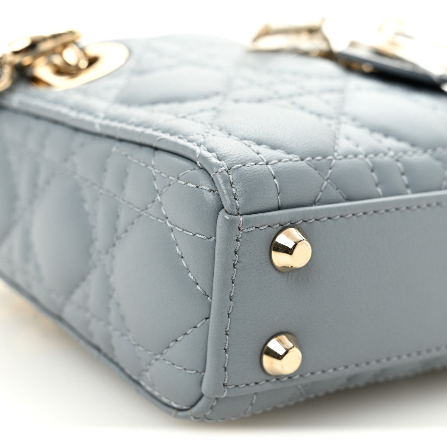Lambskin Cannage Micro Lady Dior Cloud Blue