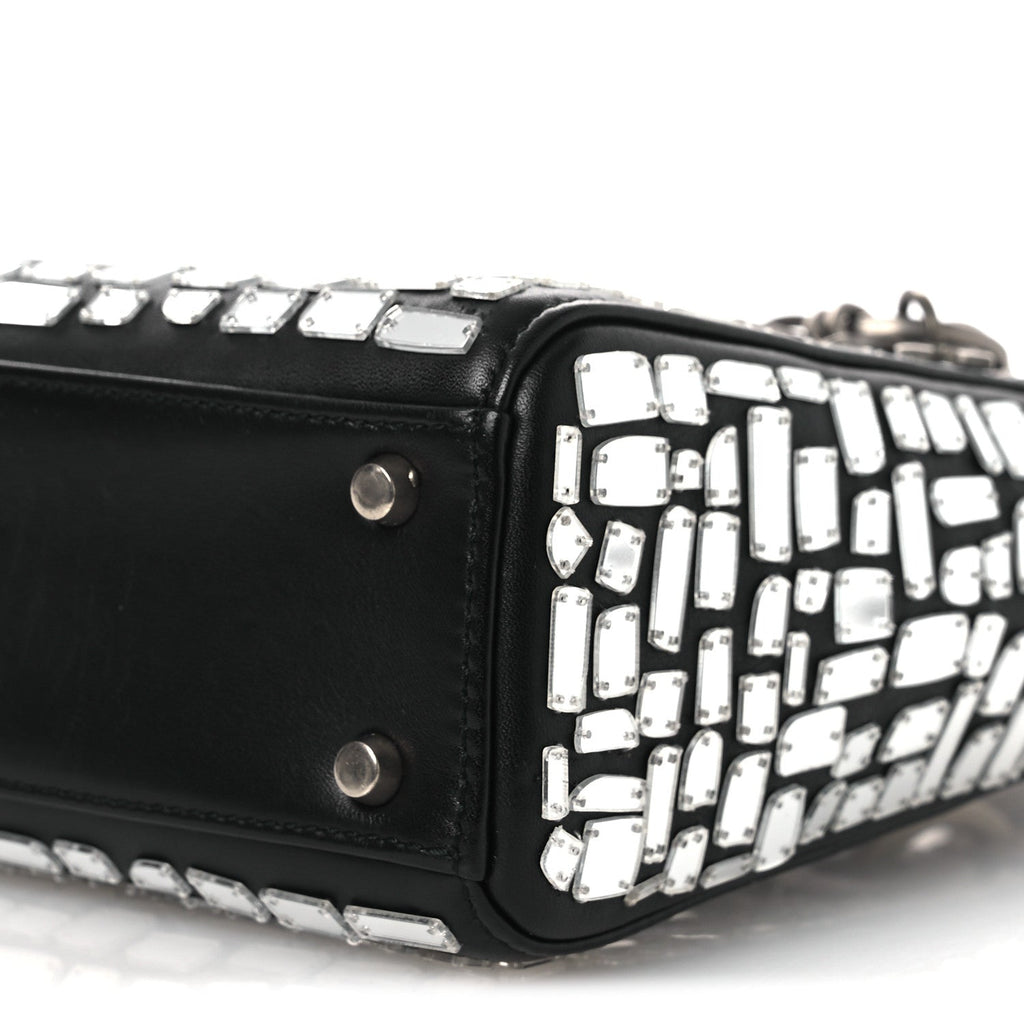 Smooth Calfskin Embroidered Mini Mosaic of Mirrors Lady Dior Black