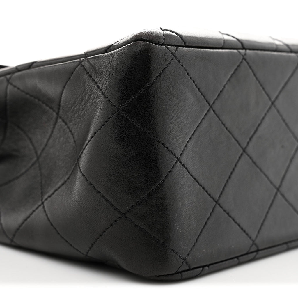 Lambskin Quilted XL Jumbo Single Flap Black