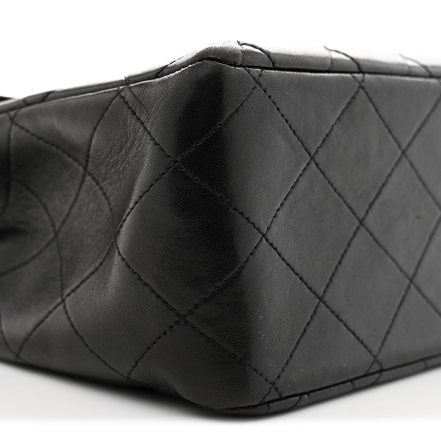 Lambskin Quilted XL Jumbo Single Flap Black