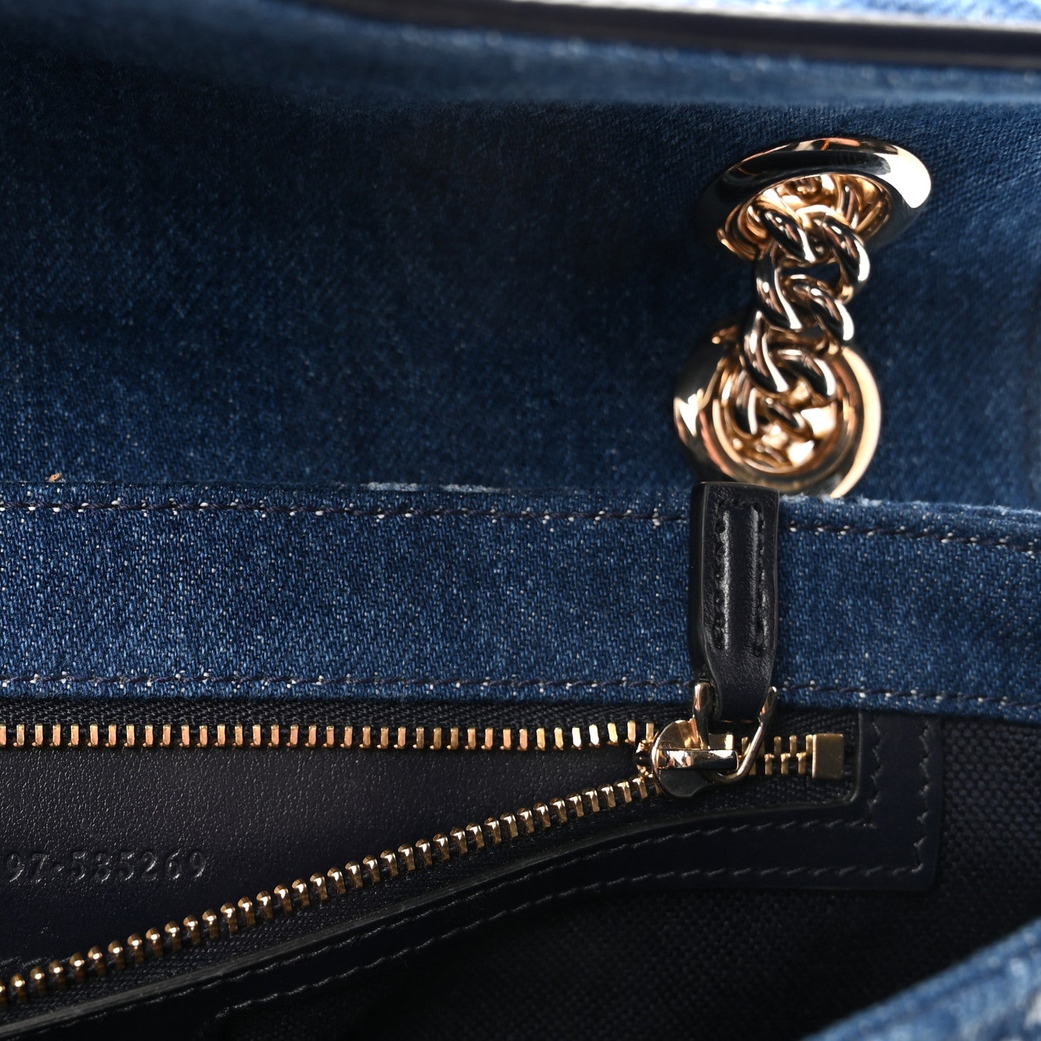 Denim Matelasse Small GG Marmont Shoulder Bag Blue
