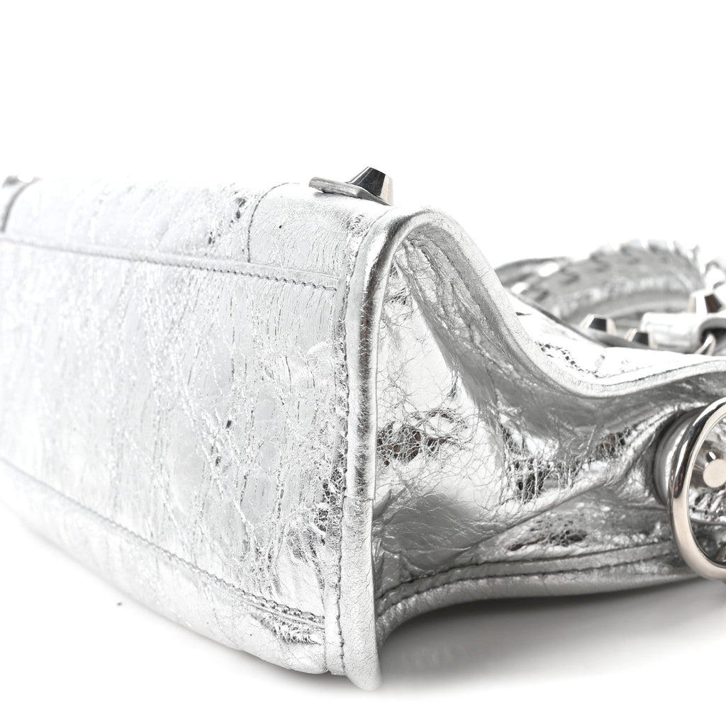 Metallized Arena Lambskin Classic Silver Hardware Le City Mini Silver