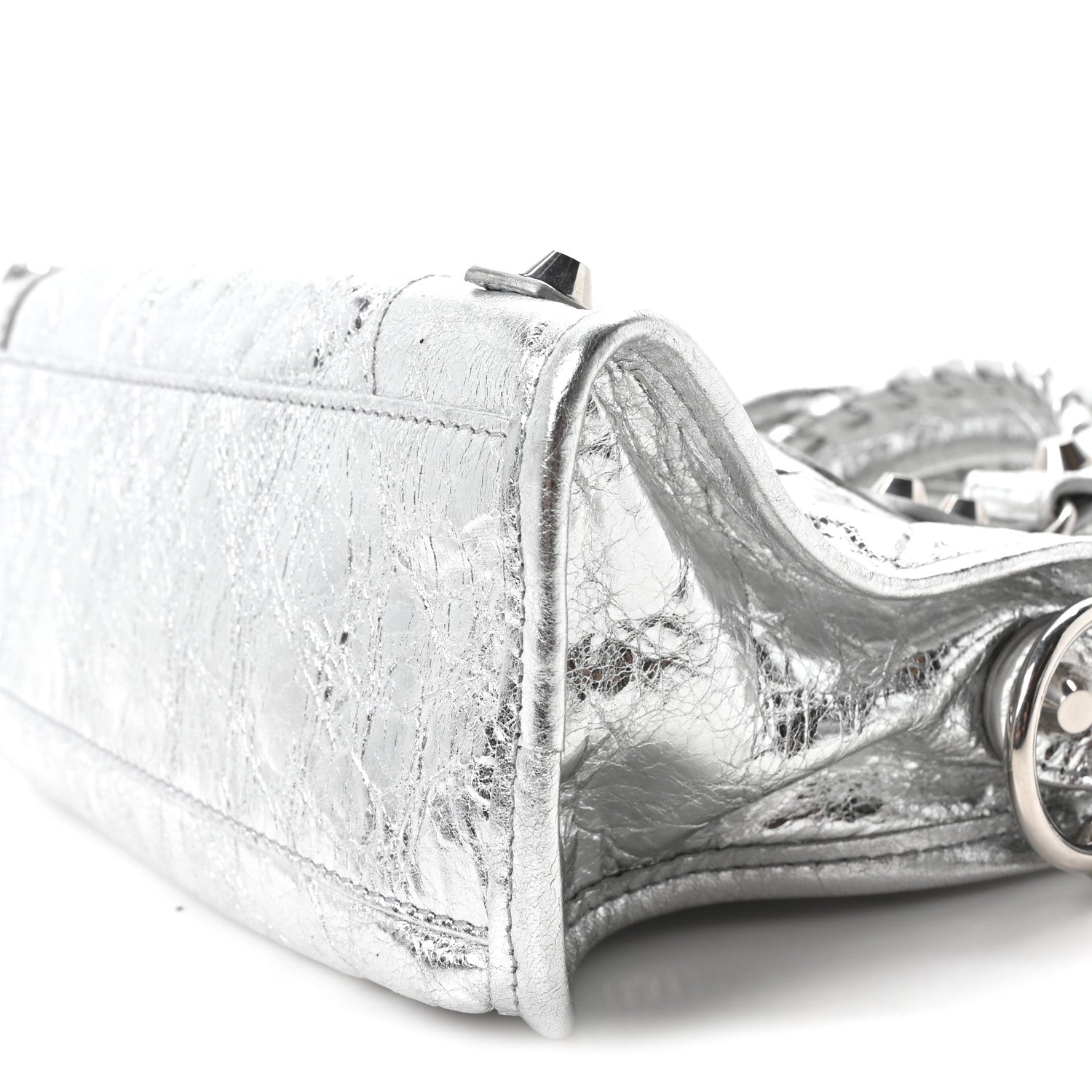 Metallized Arena Lambskin Classic Silver Hardware Le City Mini Silver