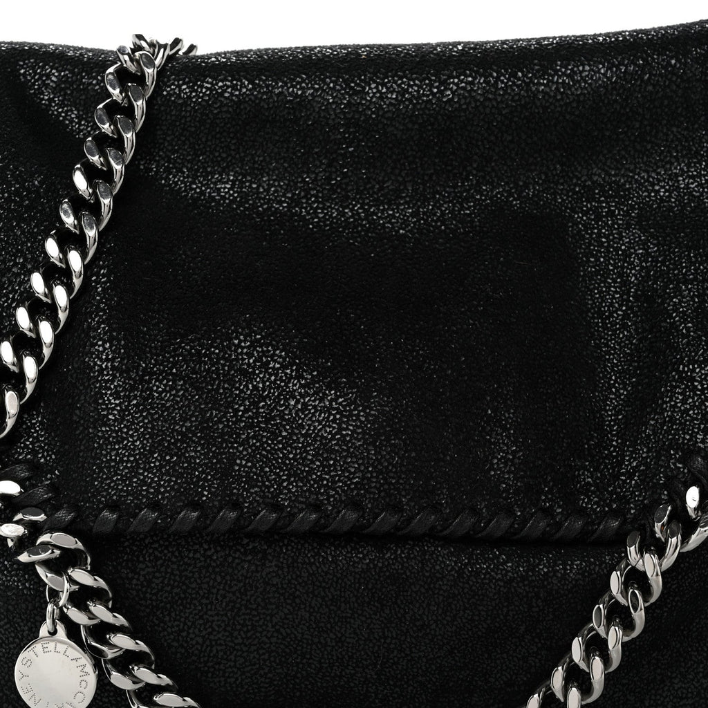 Shaggy Deer Mini Falabella Fold Over Tote Black