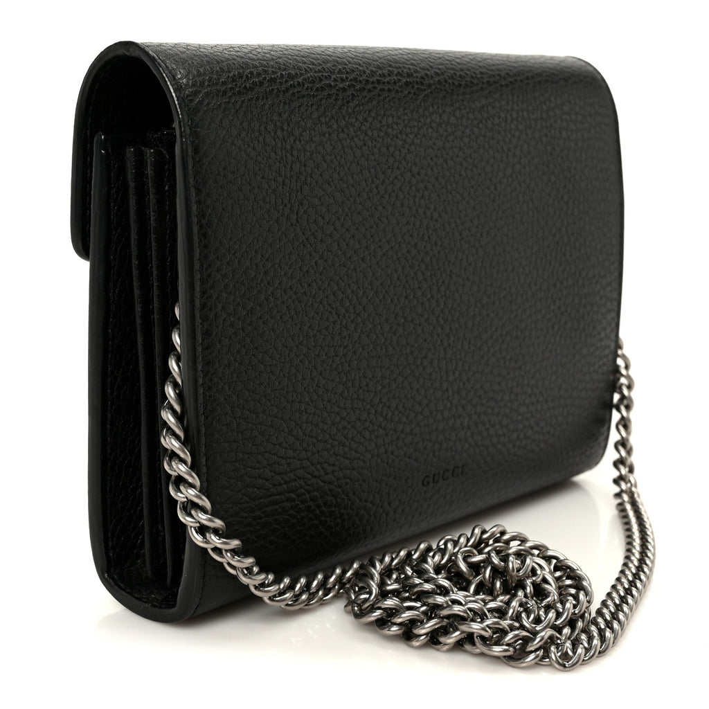 Calfskin Mini Dionysus Chain Wallet Black