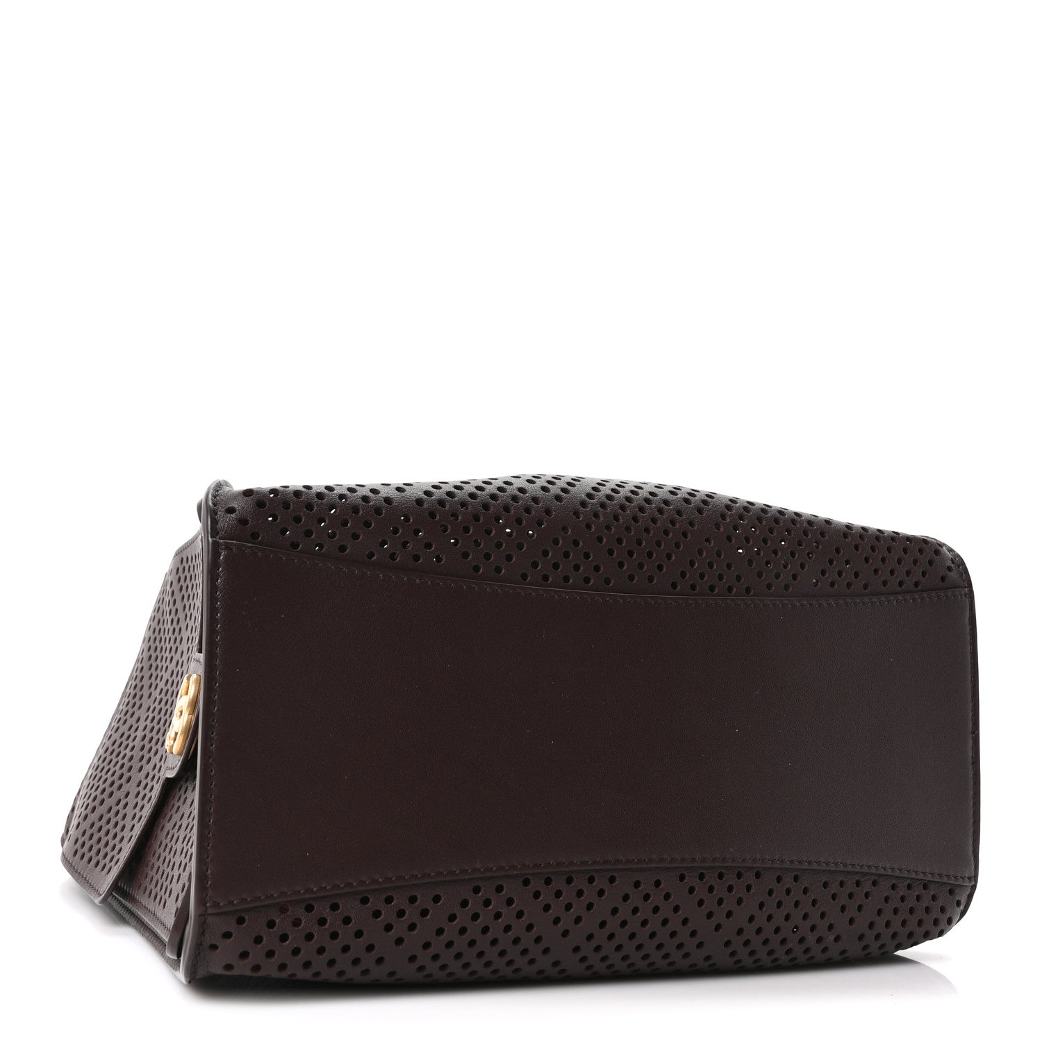 Perforated Calfskin Small Chanel 25 Handbag Dark Brown