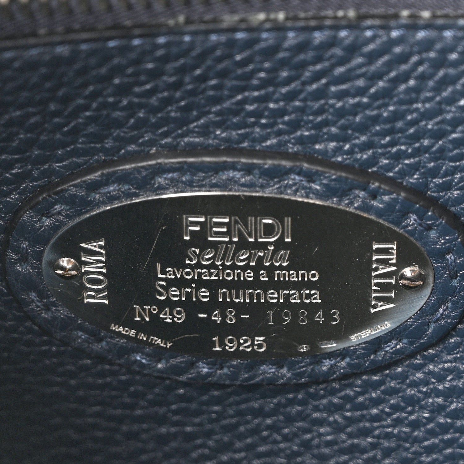 Vitello Grace FF 1974 Embossed Large Peekaboo Iconic Fit Satchel Anthracite