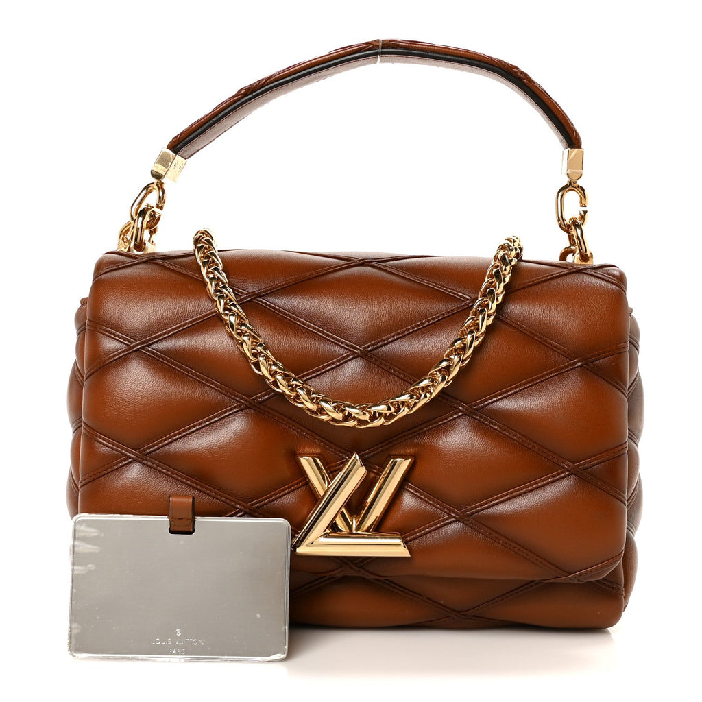 Lambskin Malletage Top Handle GO-14 MM Tan