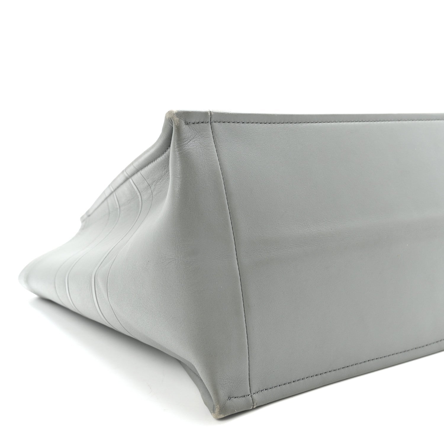 Calfskin Embossed Medium Book Tote Grey Stone