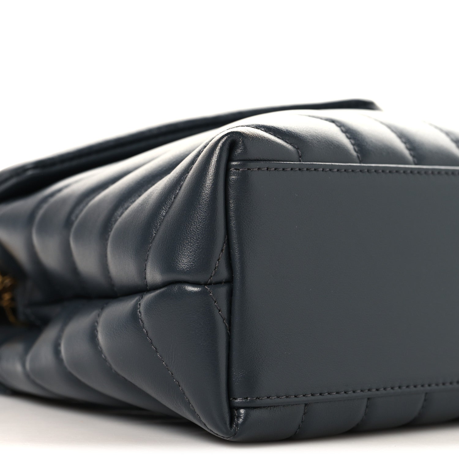 Calfskin Y Quilted Monogram Small Loulou Chain Satchel Dark Smog