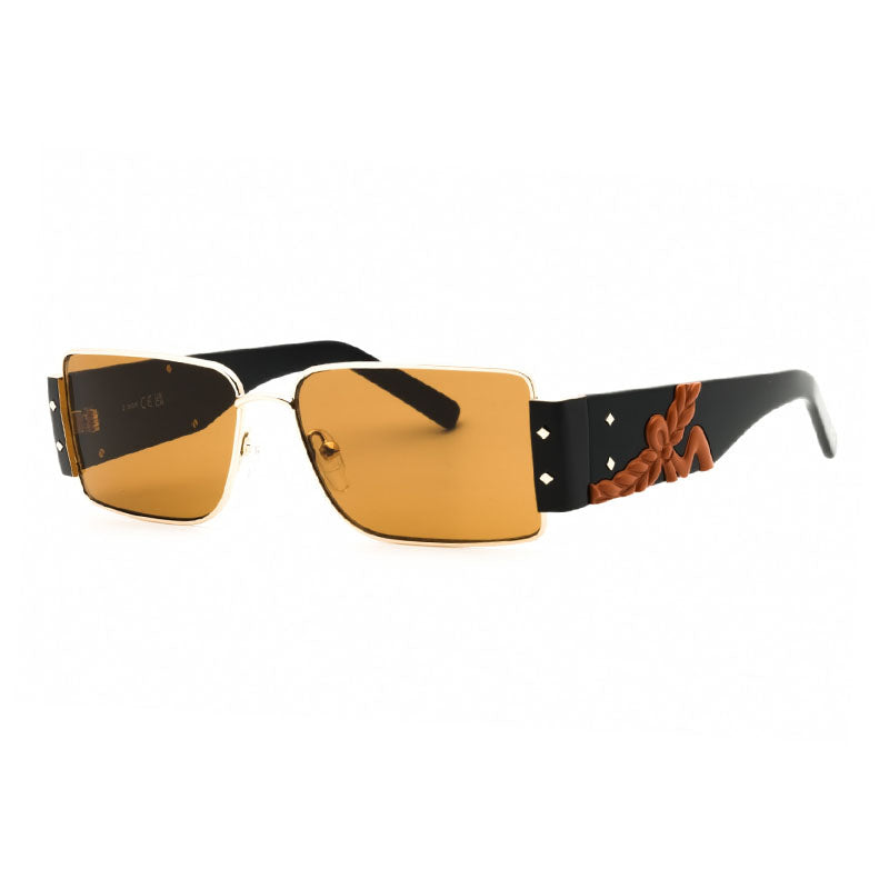 MCM Sunglasses Rectangle Full Rim, Gold Frame and Roviex Lens MW001232J
