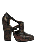 Bottega Veneta Womens Chunky Heel Almond Toe Pump