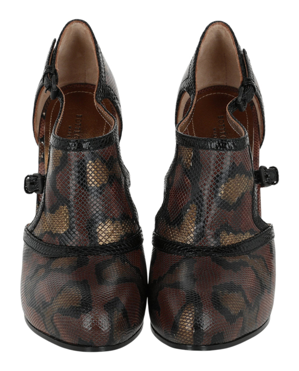 Bottega Veneta Womens Chunky Heel Almond Toe Pump