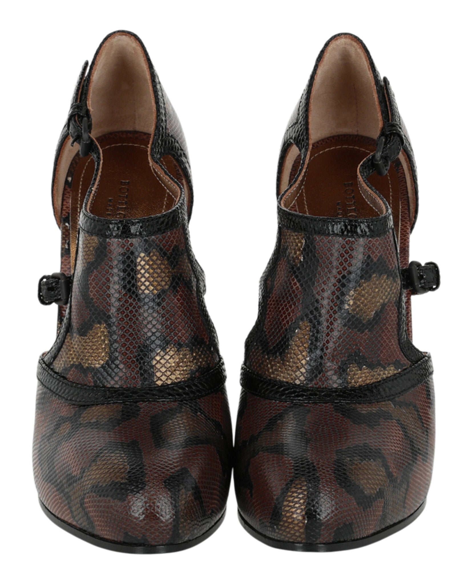 Bottega Veneta Womens Chunky Heel Almond Toe Pump