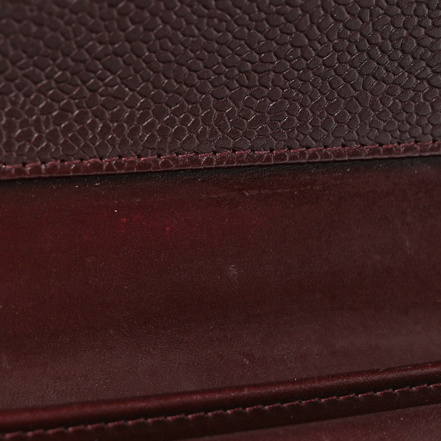 Caviar Quilted Large Flap Wallet Burgundy