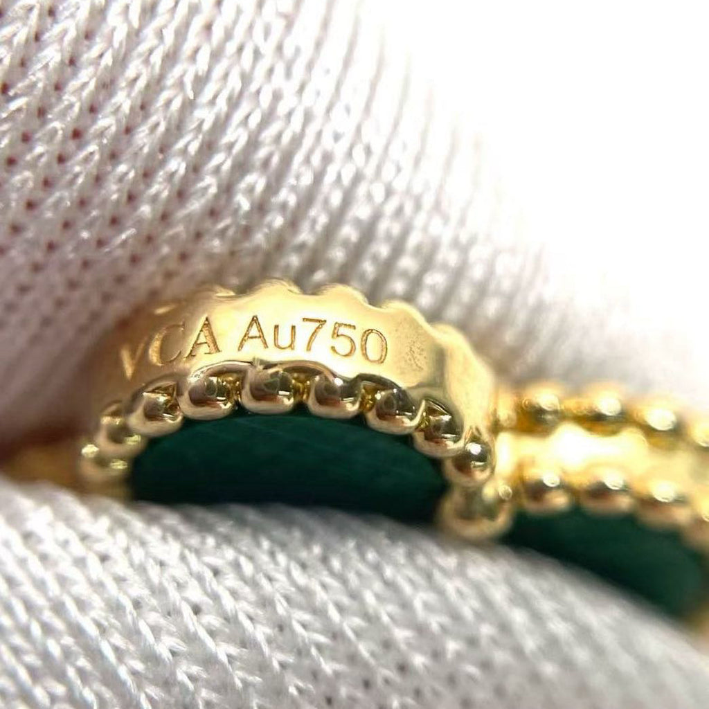 Van Cleef & Arpels 18k Yellow Gold Malachite 5 Motifs Vintage Alhambra Bracelet 2019
