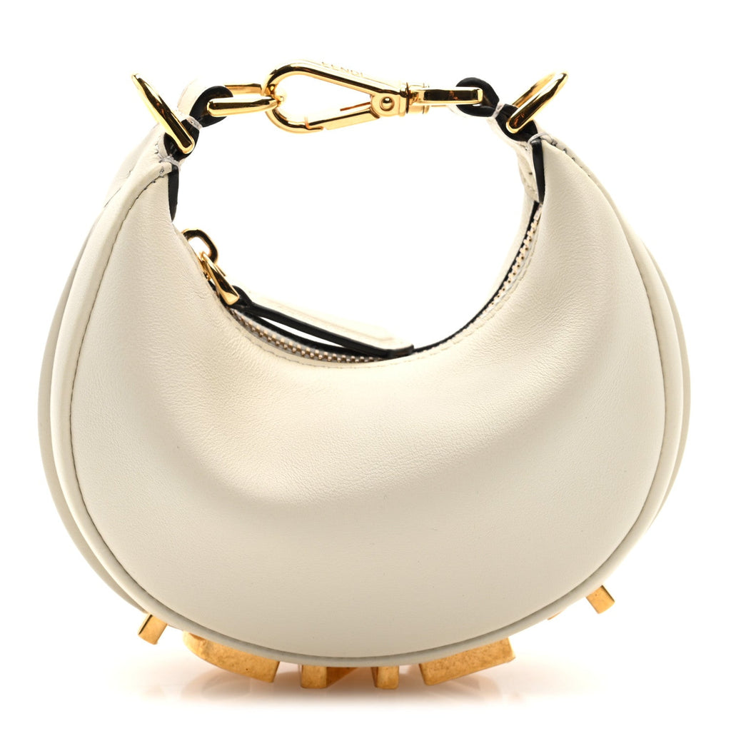 Vitello Grace Matte Nano Fendigraphy Hobo Charm White Ice