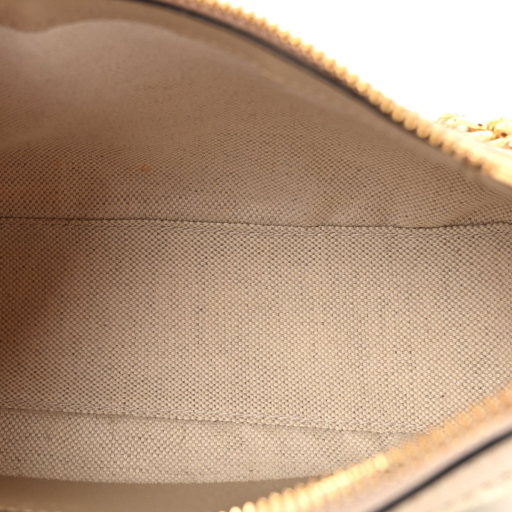 GG Supreme Monogram Textured Dollar Calfskin Web Small Ophidia GG Handbag Beige Mystic White Oatmeal