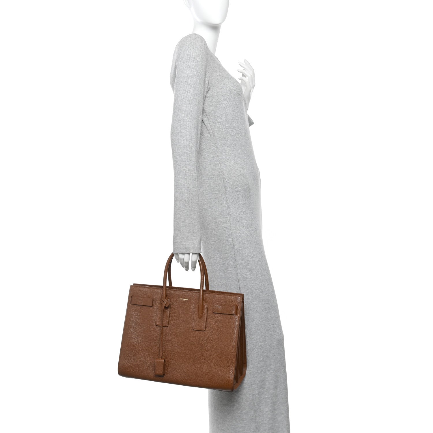 Grained Calfskin Large Souple Sac De Jour Carryall Cinnamon