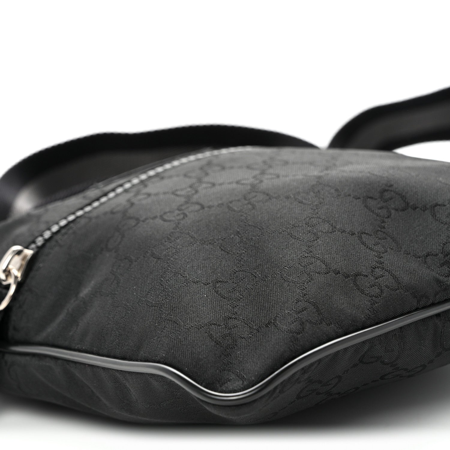 Nylon Monogram Mini Flat Messenger Bag Black