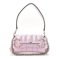 Iridescent Nappa Vertical Matelasse Small Maxi Horsebit Chain Shoulder Bag Escape Pink