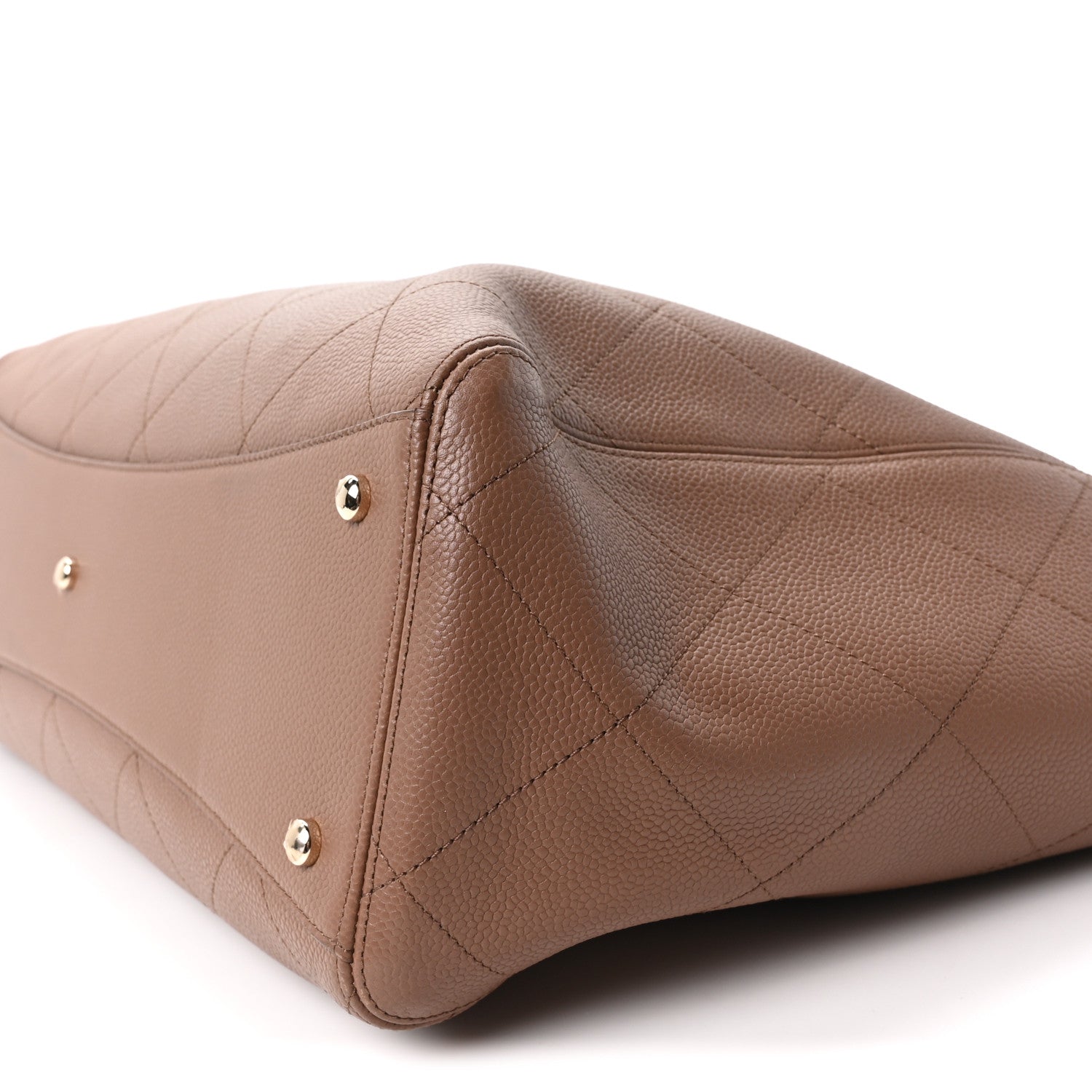 Grained Calfskin Maxi Shopping Bag Brown