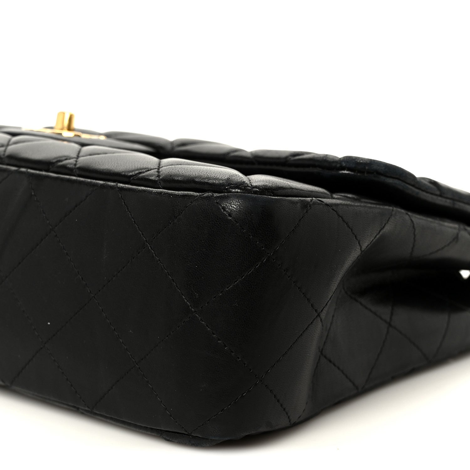 Lambskin Quilted Jumbo Single Flap Black
