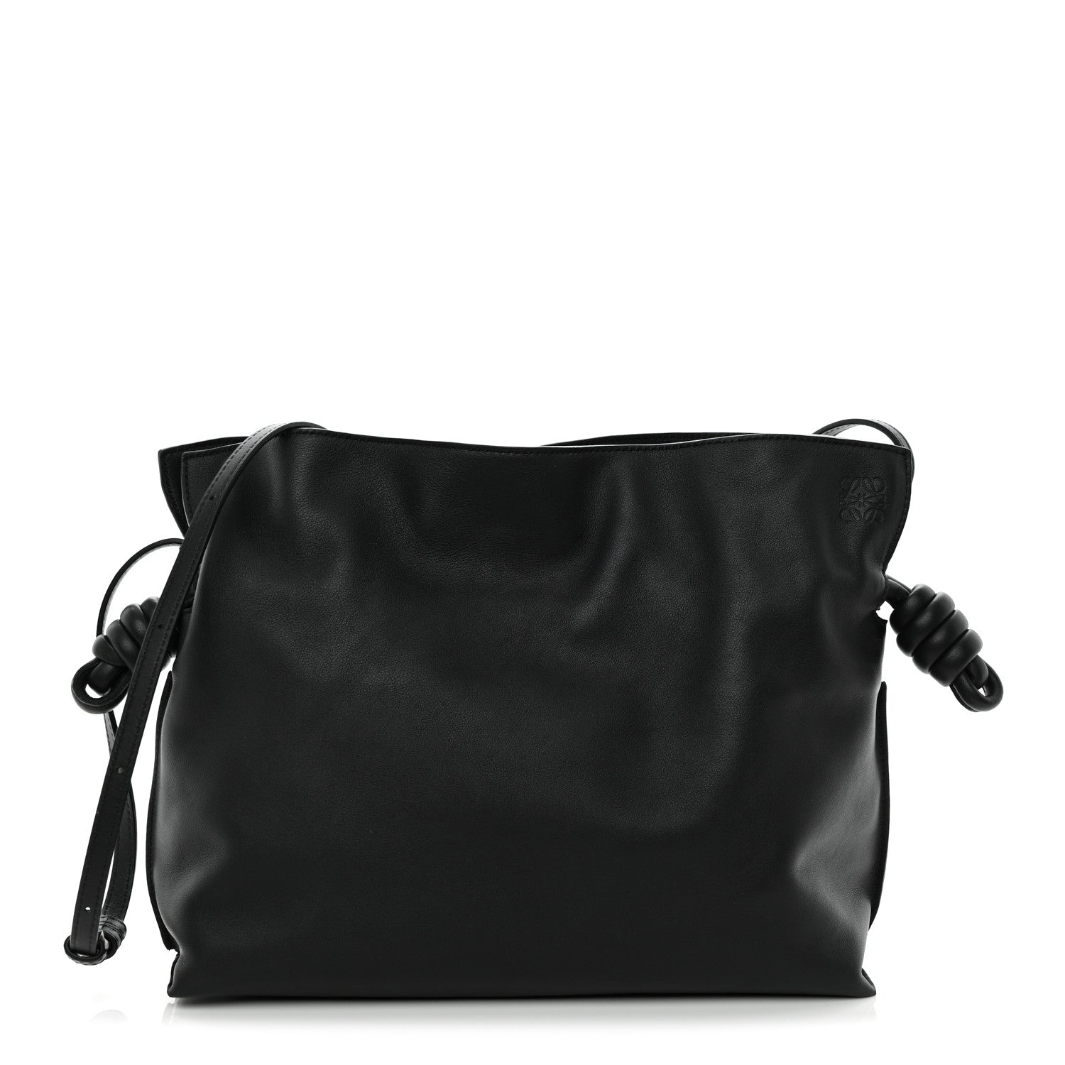 Nappa Medium Flamenco Knot Bag Black