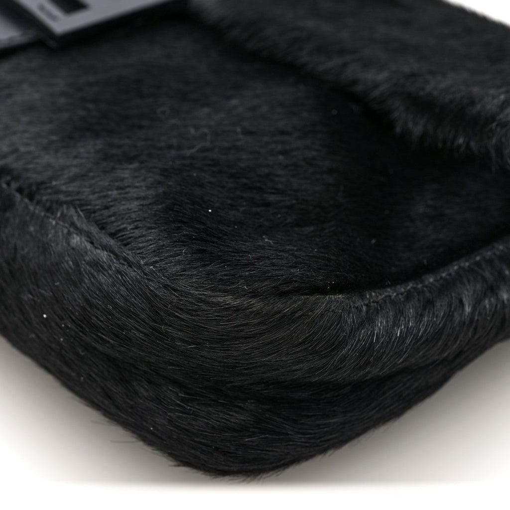 Calf Hair Baguette Black