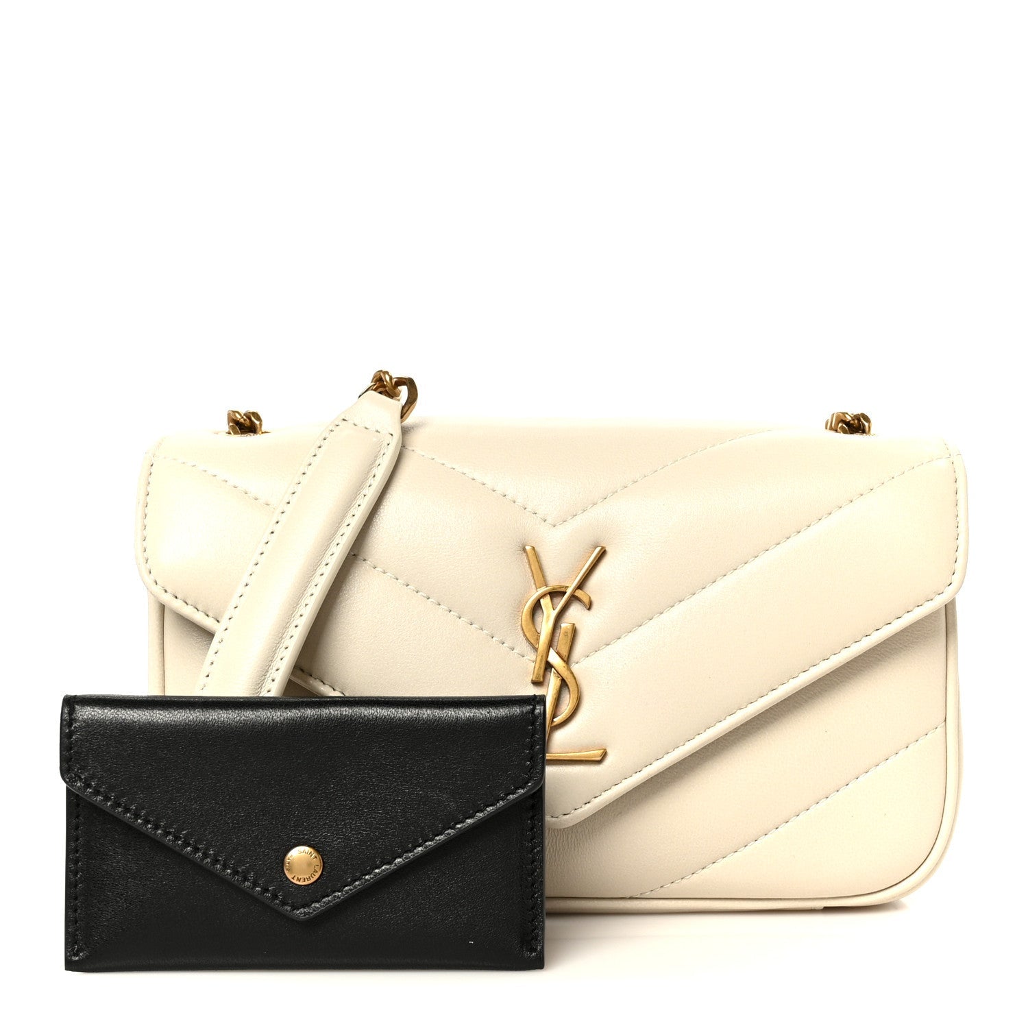 Lambskin Chevron Quilted Mini LouLou Crema Soft