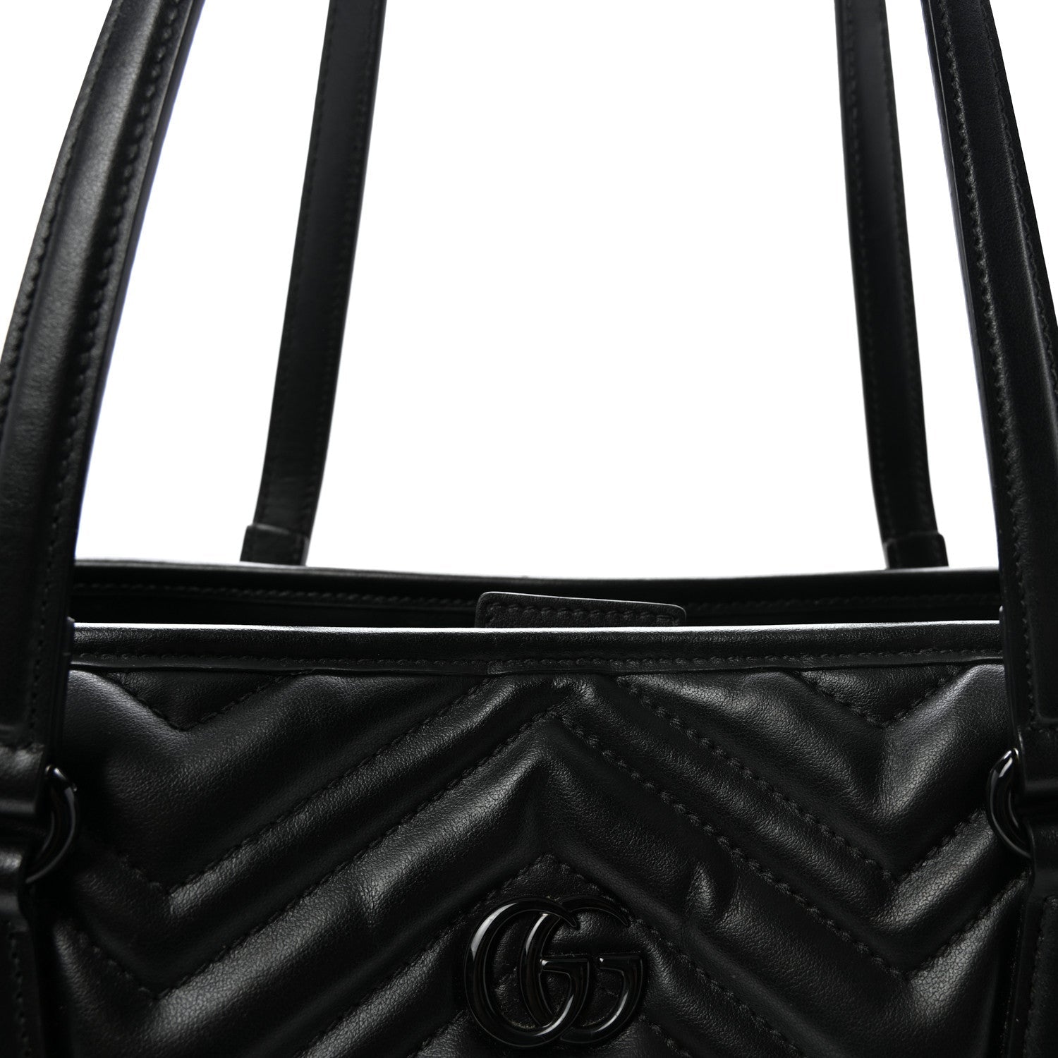 Calfskin Matelasse Monochrome Large GG Marmont Tote Bag Black