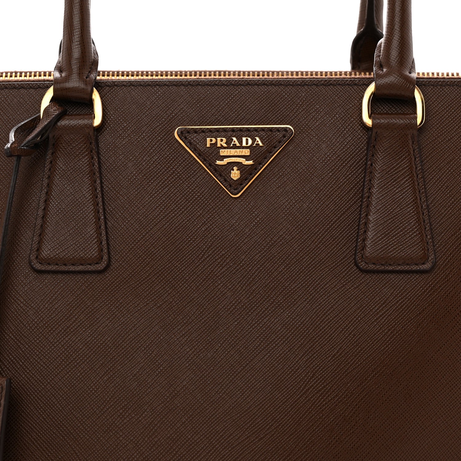 Saffiano Lux Large Galleria Double Zip Tote Cacao
