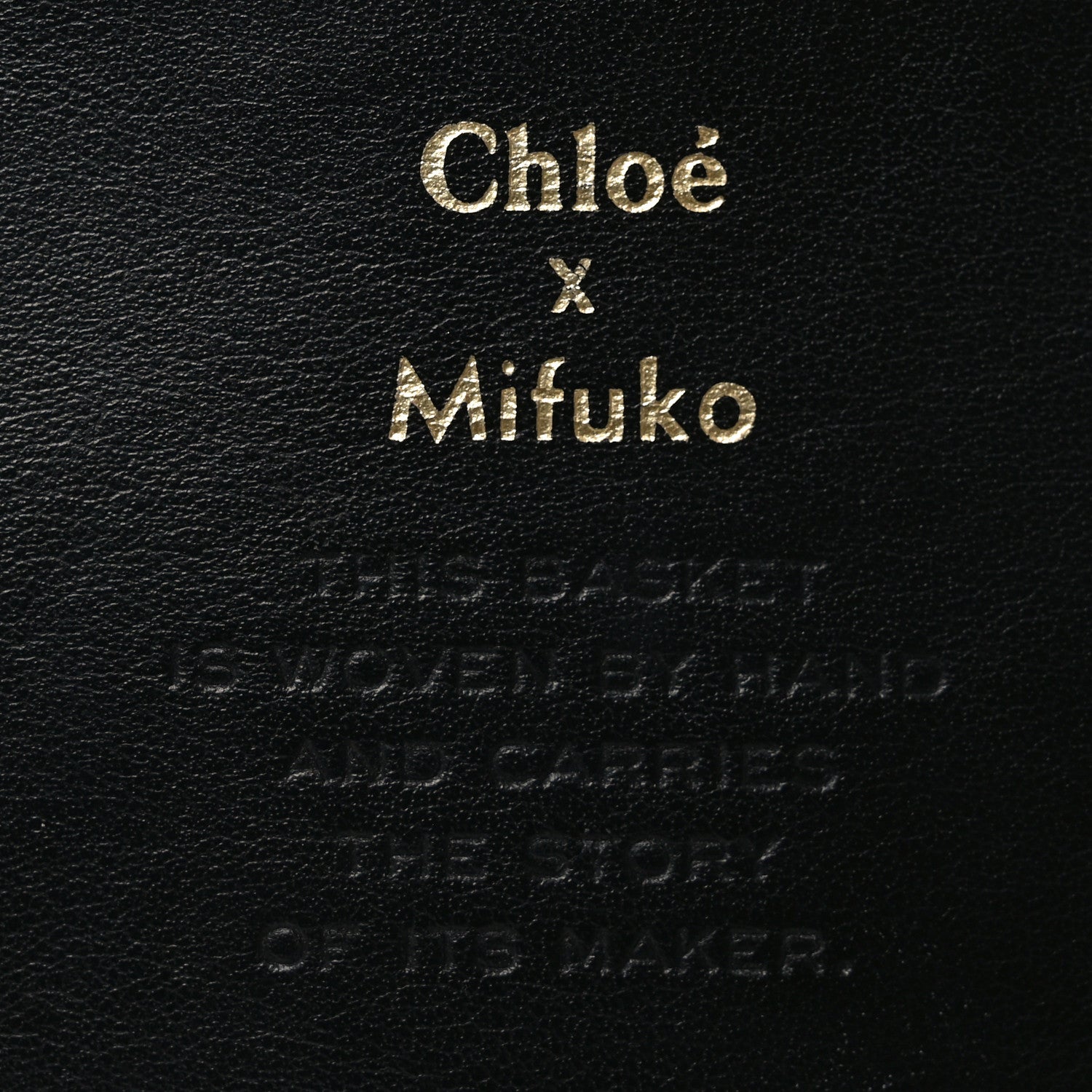 X MIFUKO Raffia Calfskin Mini Chain Basket Black