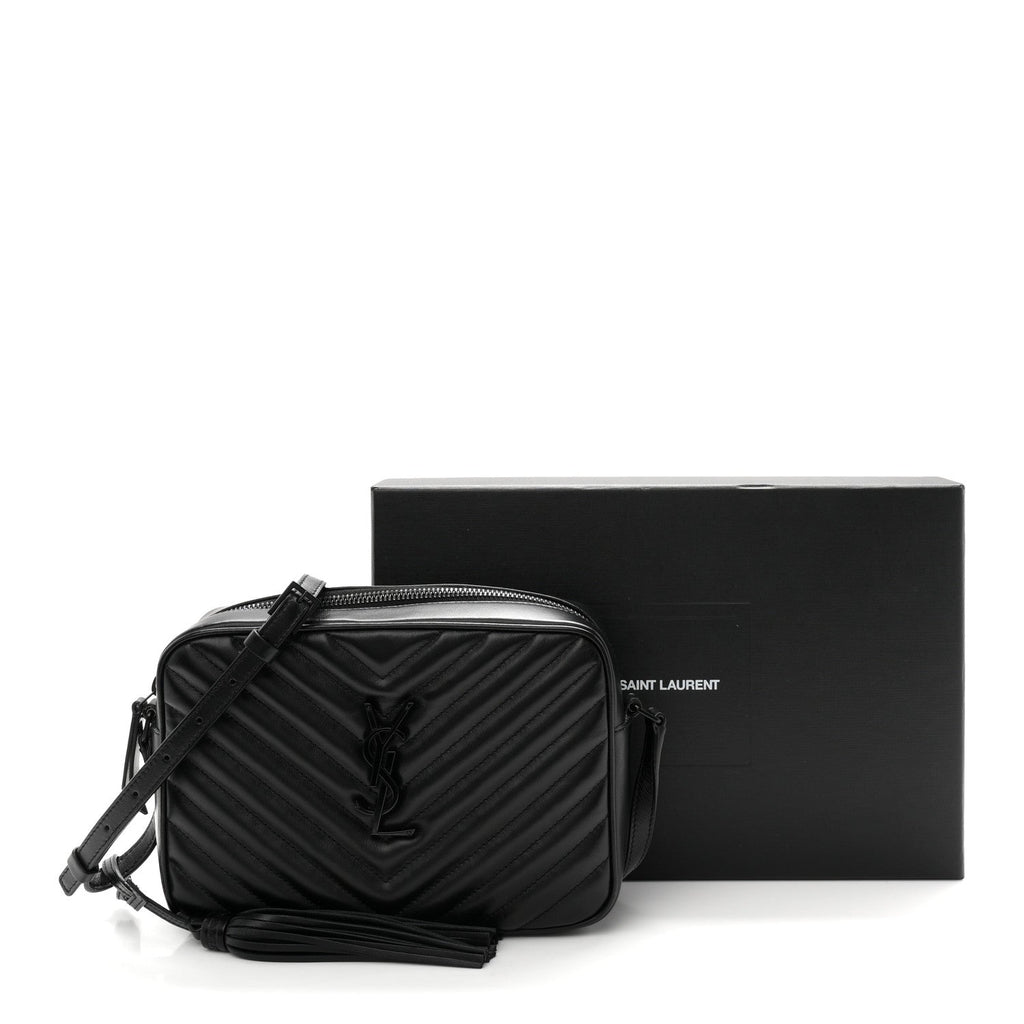 Calfskin Matelasse Monogram Monochrome Lou Camera Bag Black