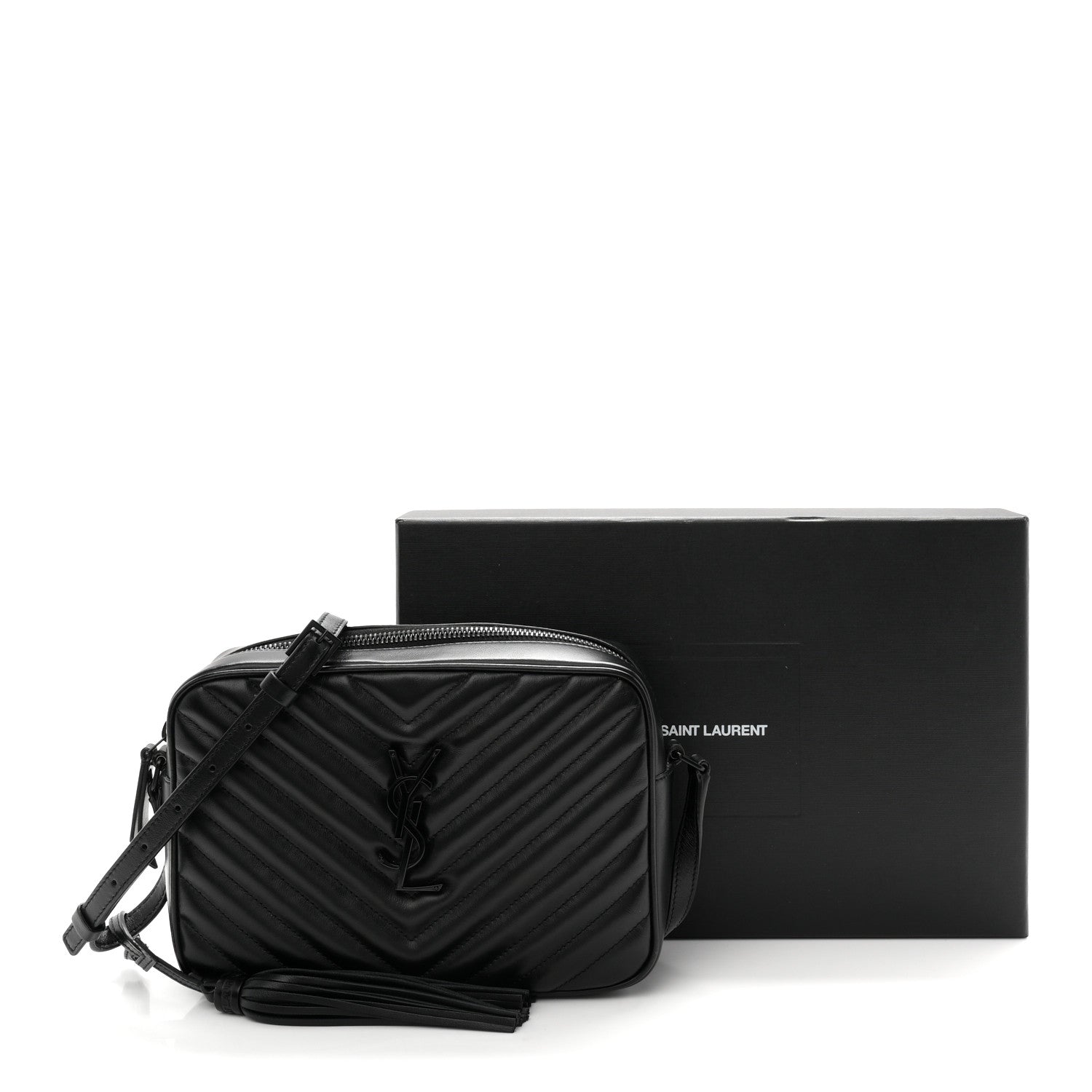 Calfskin Matelasse Monogram Monochrome Lou Camera Bag Black