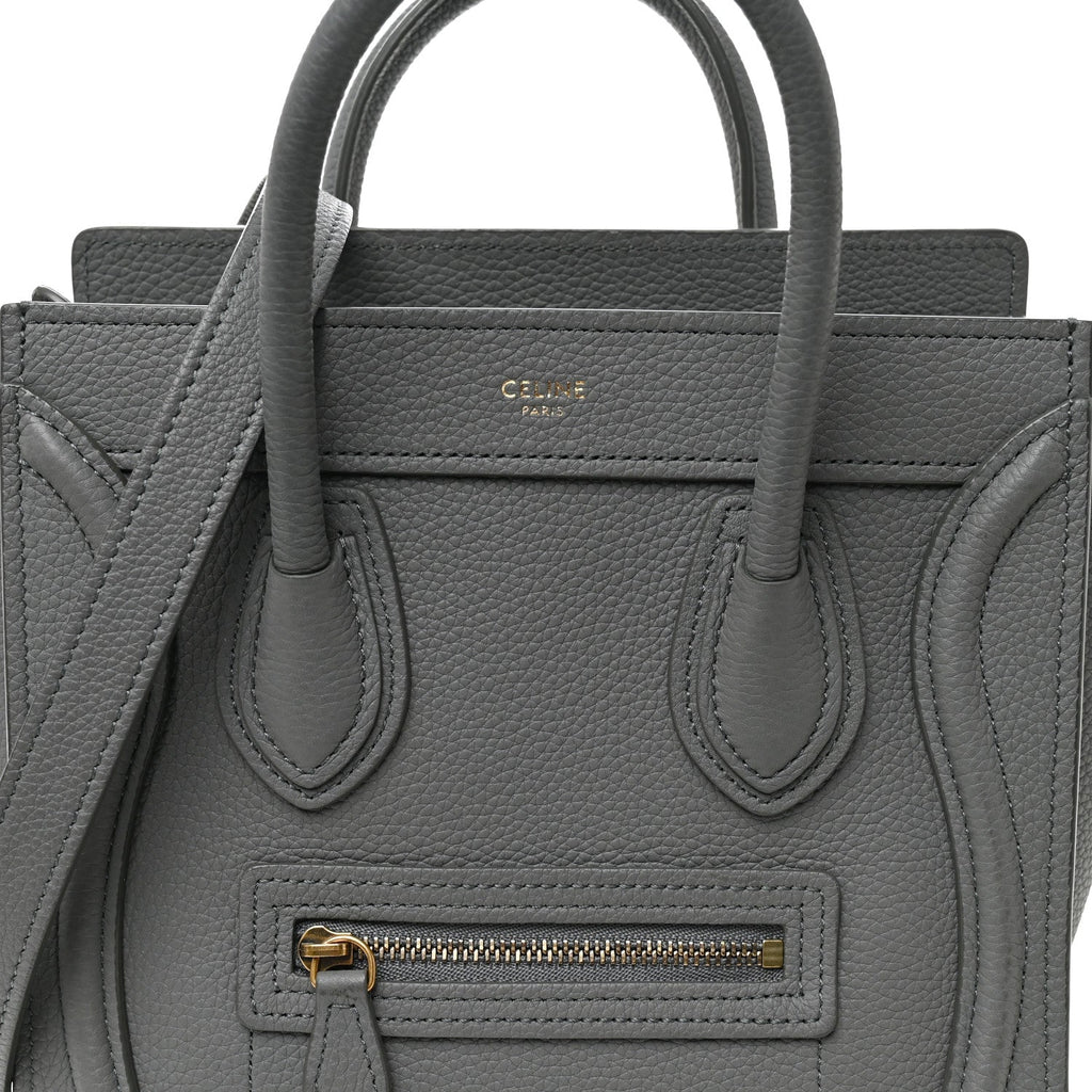 Baby Drummed Calfskin Nano Luggage Kohl