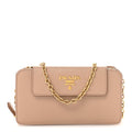 Saffiano Chain Wallet Cammeo